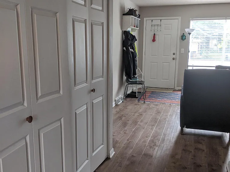 hallway between kitchen and family room
