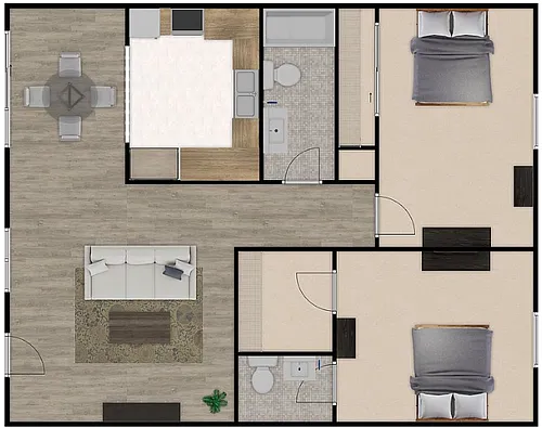 Floor plan 2x1-5 Downstairs