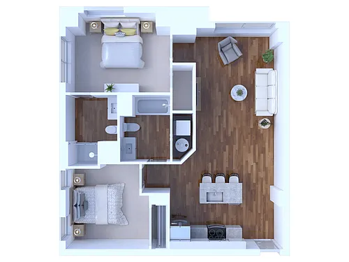 Floor plan 2 Bedroom/2 Bathroom-952