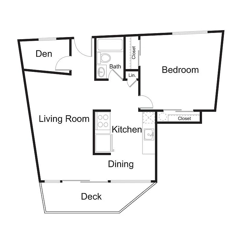 Floor plan 1 Bed 1 Bath 637