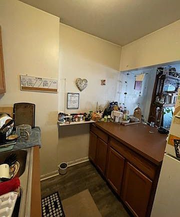 Galley kitchen with breakfast bar