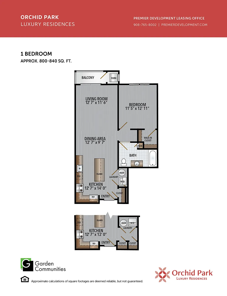 Floor plan $3.65/sq.ft. - One Bedroom