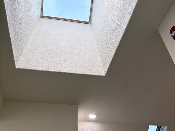 Giant, skylight over central living area, with large openable skylight in background.