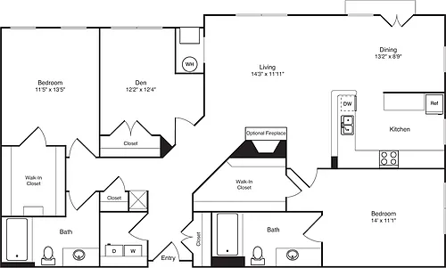 Floor plan Greenbriar with Den