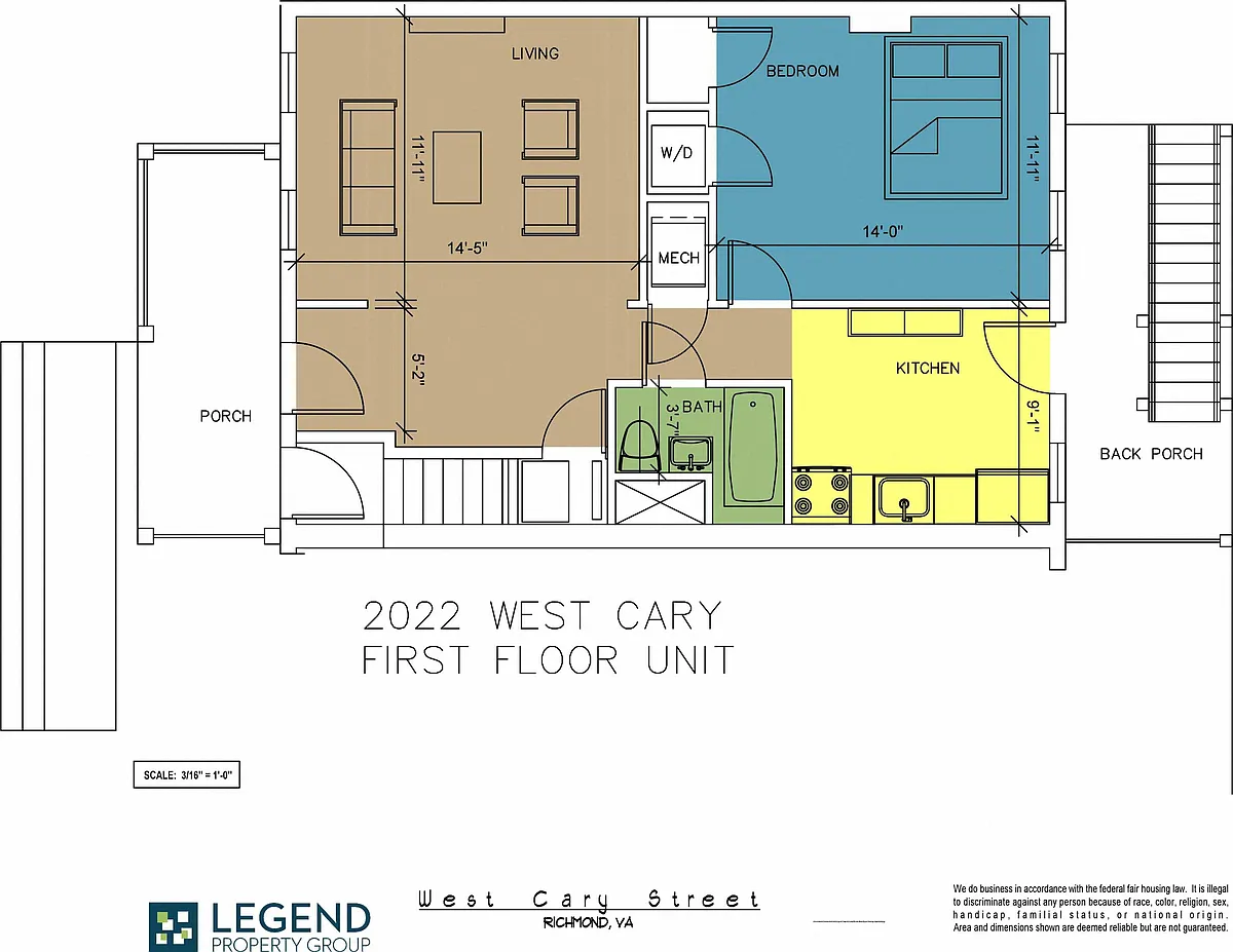 Floor plan The Row at Cary Place - 2022 W. Cary Street Lower 