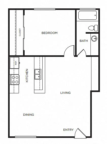 Floor plan Rye 1-Bedroom
