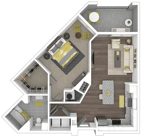 Floor plan A1-The Rapture | 784 SF