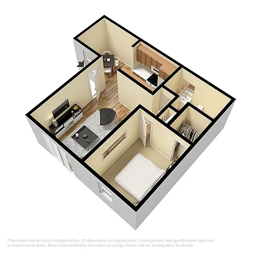 Floor plan 1 Bedroom 1 Bathroom