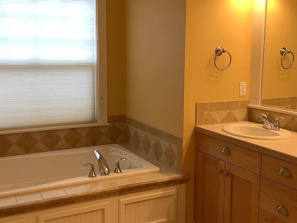 Soaking tub in master bathroom