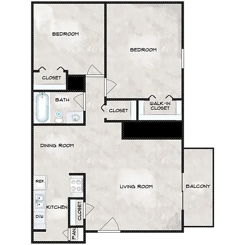Floor plan 2BR 1BA