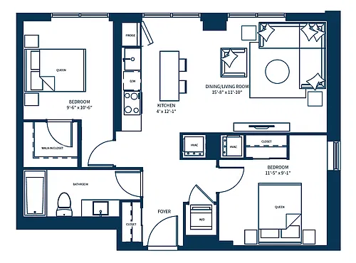 Floor plan Two Bedroom