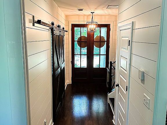 Shiplap and barn doors.