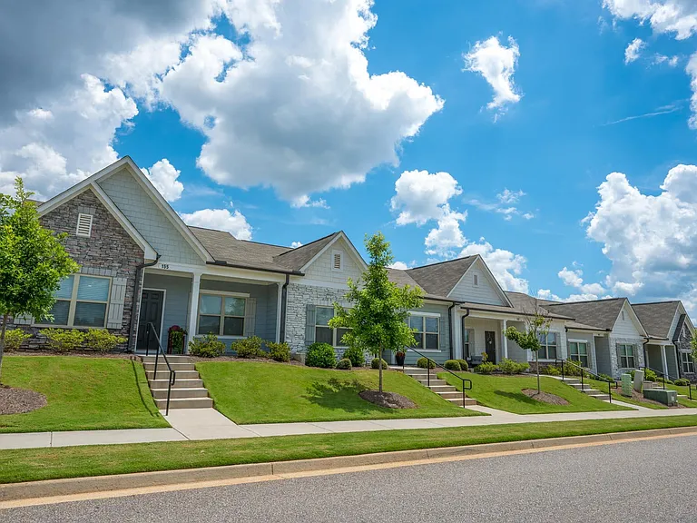 Exterior shot of the ranch-style, cottage homes
