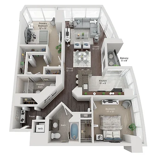 Floor plan Two Bed Style (F)