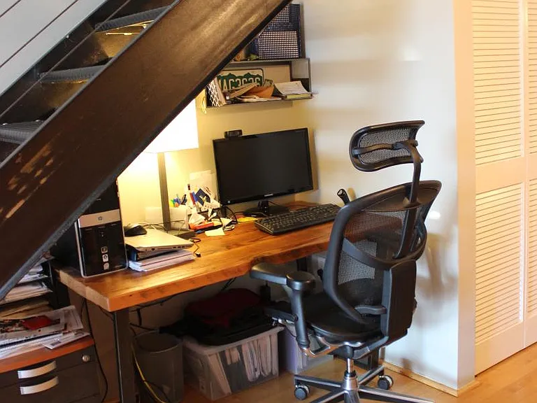 Desk Area or can be additional shelving, room for a bike, etc.