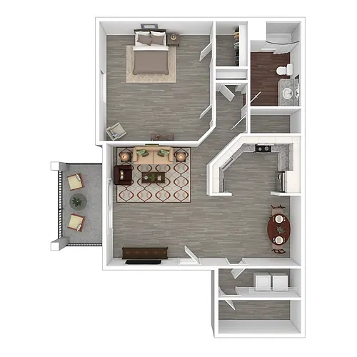 Floor plan One Bedroom, One Bathroom