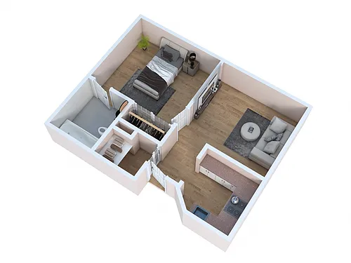 Floor plan One Bedroom One Bath