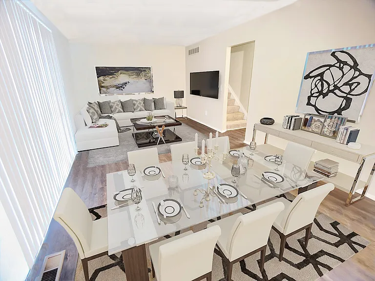 individual two-story two or three bedroom townhomes with private entrances, a spacious floor plan, and an extra added bonus of a basement.