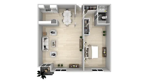 Floor plan 1 bedroom 1 bath
