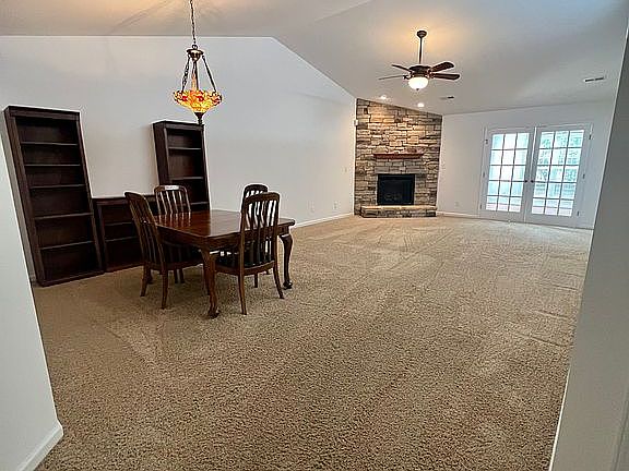 Living room and dining room