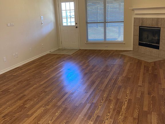 Looking into the family room from the kitchen.