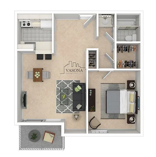 Floor plan 1 Bedroom 1 Bath
