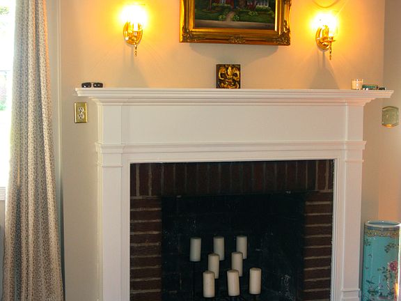 Wood burning fireplace