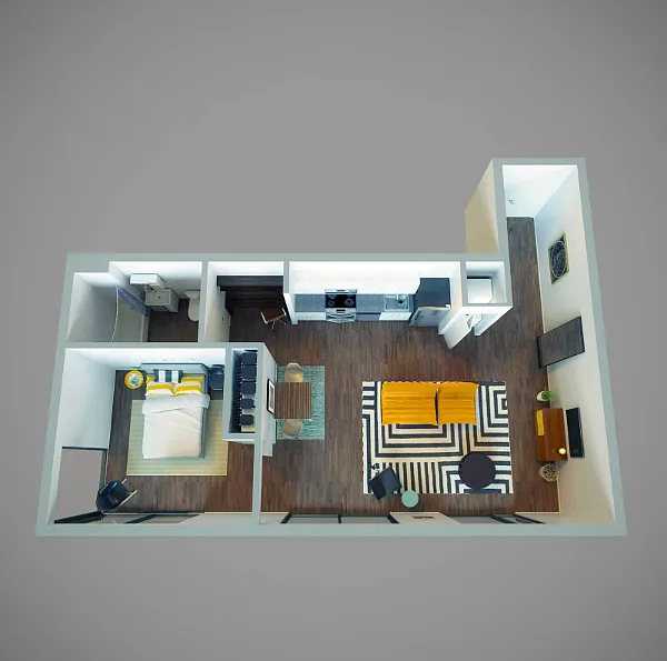 Floor plan Habitat 1 Bedroom