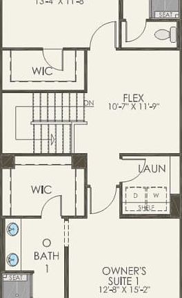 Second Floor 2 br 2.5 ba