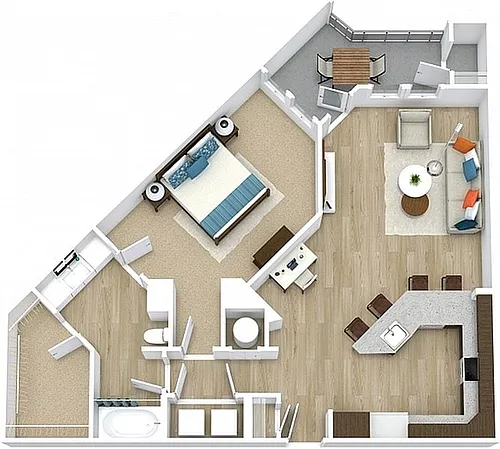 Floor plan 1x1P
