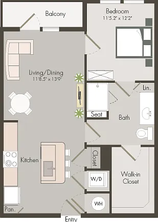 A1A | 1 bed 1 bath | 692 sq ft A1A | 1 bed 1 bath | 692 sq ft