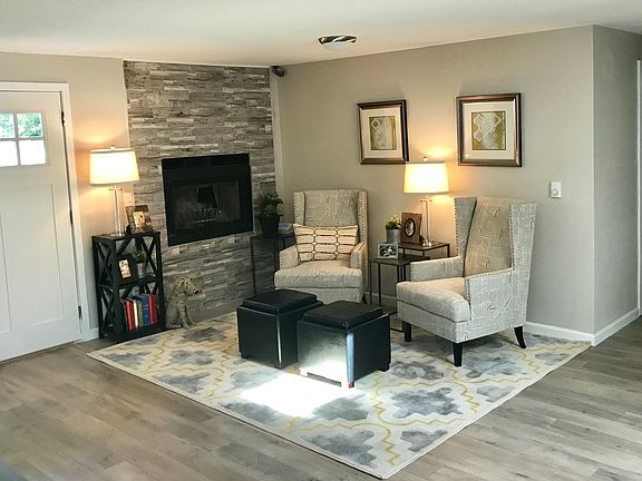 Wall to ceiling fireplace 