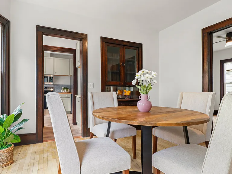 Precious DIning set up. Notice the original built-ins!