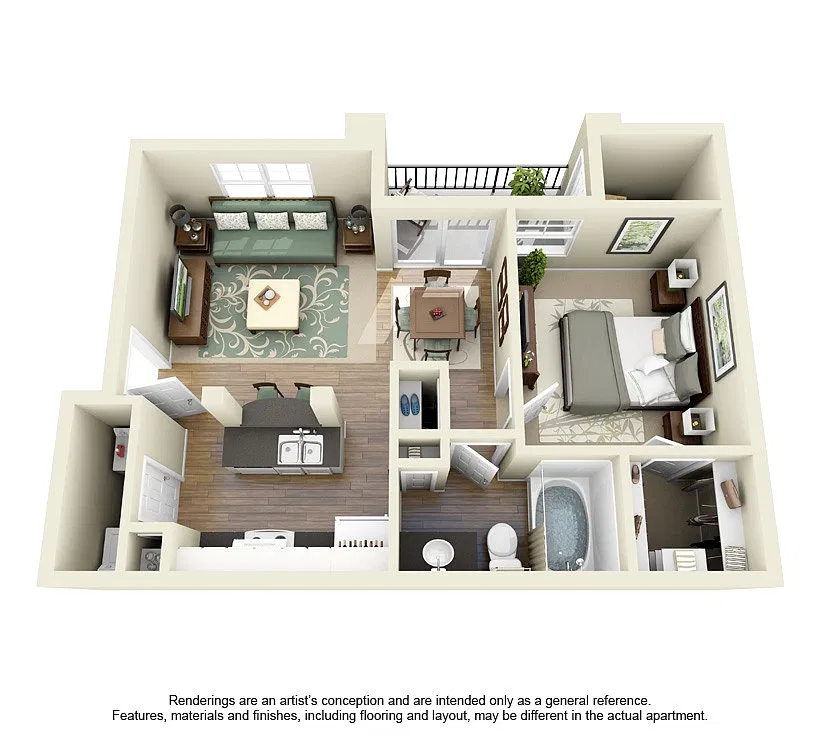 Floor plan 1 Bed 1 Bath Small