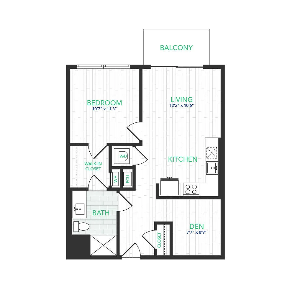 Floor plan VISTA 1 BED DEN 4