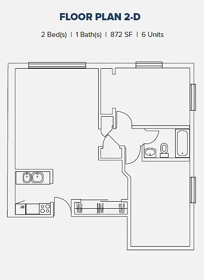 Floor plan Two Bed - 2D