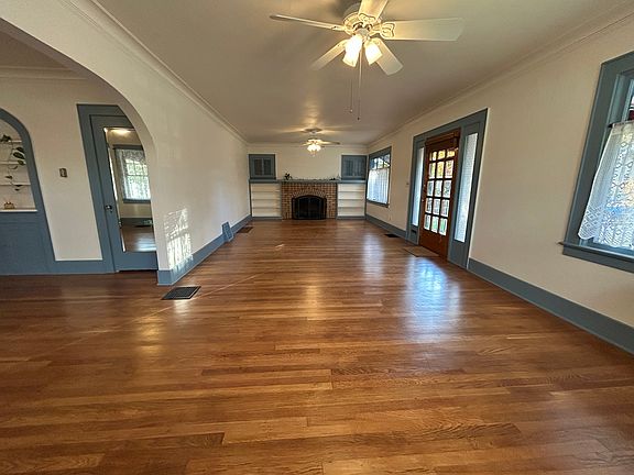 Living room and west porch entry.