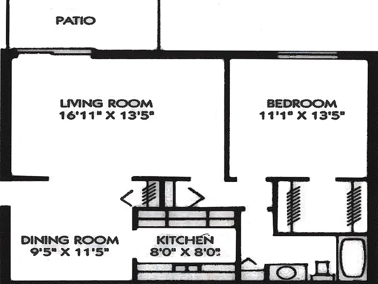 1 Bedroom, 1 Bath Ground Level w Patio (728 sqft.) 1 Bedroom, 1 Bath Ground Level w Patio (728 sqft.)