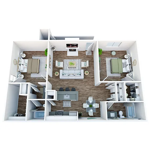 Floor plan B2 - 2 Bed | 2 Bath | Classic