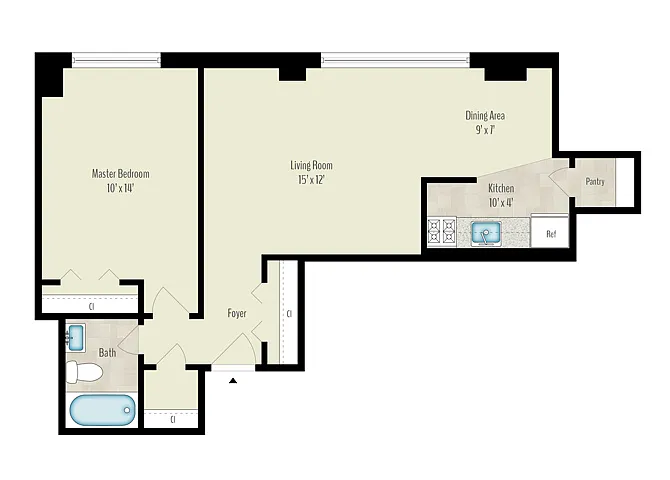 Floor plan 1 Bedroom