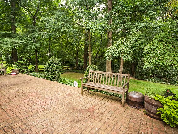 Through the trees is Rock Spring park. The park includes a b