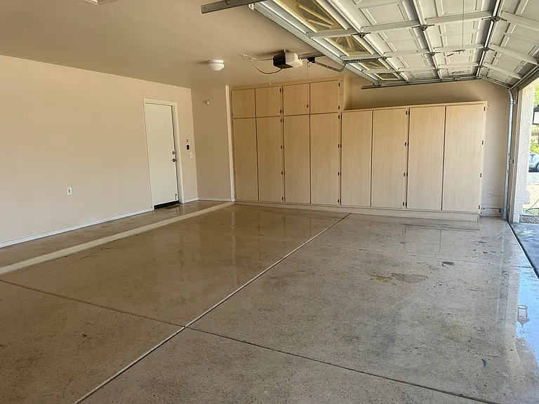 Built-in cabinets in the 3-car garage.