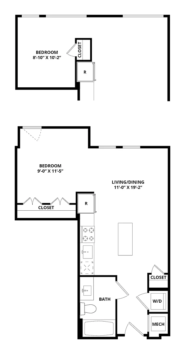 Floor plan Studio-Ellington