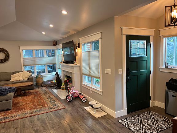 Living room and entryway area