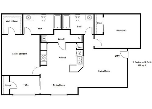 Floor plan Two Bedroom