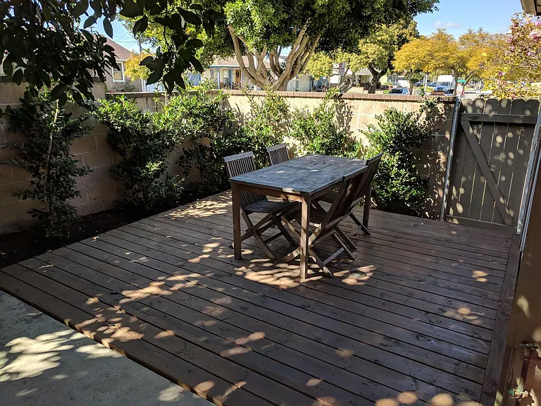 Wood patio deck