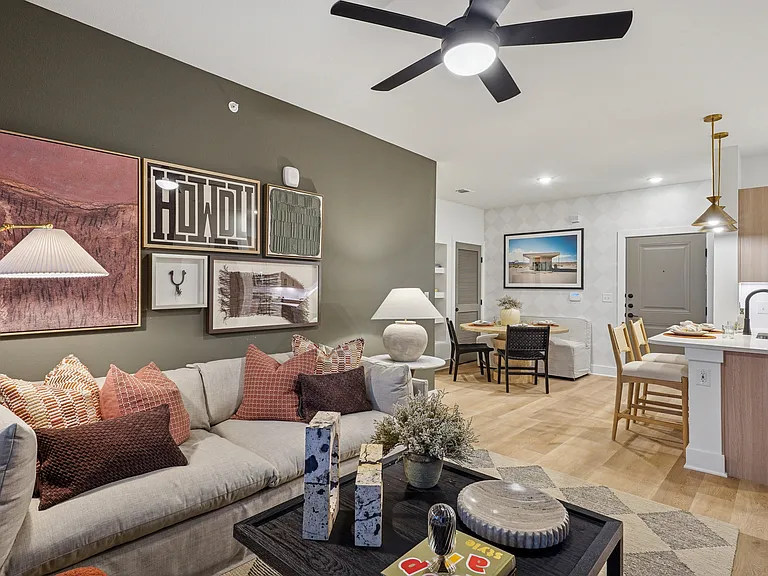Living Room with Views to the Kitchen and Dining Area