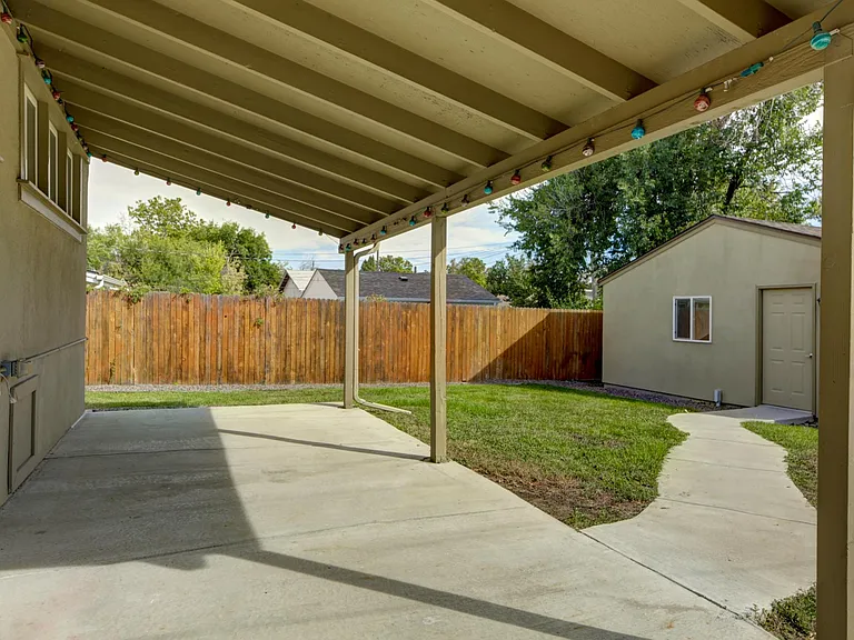 Back porch with 2 car garage access.