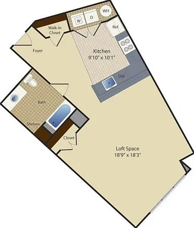 Studio (735 SF) Studio (735 SF)