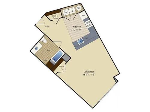Floor plan Studio (735 SF)